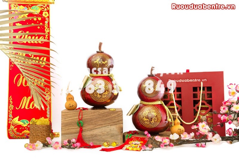 Quà tết rượu dừa hồ lô Bến Tre